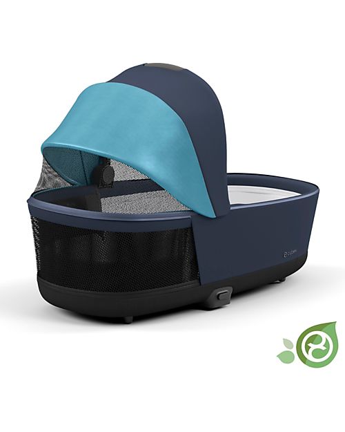 Cybex Navicella Priam o e-Priam Lux  - Dark Navy Blue - Comoda e Spaziosa! - Collezione Conscious Tessuto Realizzato con 21 Bottoglie di Plastica Riciclate Carrozzine e Navicelle
