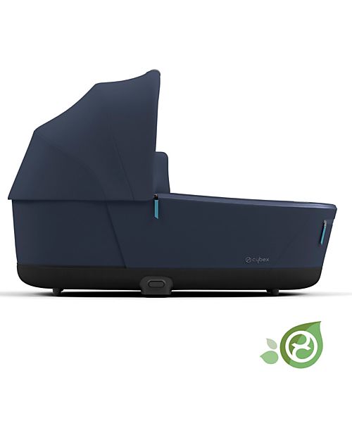 Cybex Navicella Priam o e-Priam Lux  - Dark Navy Blue - Comoda e Spaziosa! - Collezione Conscious Tessuto Realizzato con 21 Bottoglie di Plastica Riciclate Carrozzine e Navicelle
