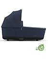 Cybex Navicella Priam o e-Priam Lux  - Dark Navy Blue - Comoda e Spaziosa! - Collezione Conscious Tessuto Realizzato con 21 Bottoglie di Plastica Riciclate Carrozzine e Navicelle