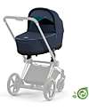 Cybex Navicella Priam o e-Priam Lux  - Dark Navy Blue - Comoda e Spaziosa! - Collezione Conscious Tessuto Realizzato con 21 Bottoglie di Plastica Riciclate Carrozzine e Navicelle
