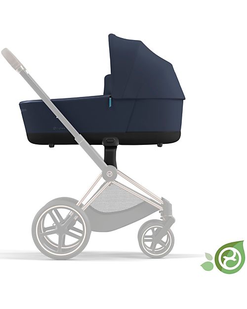 Cybex Navicella Priam o e-Priam Lux  - Dark Navy Blue - Comoda e Spaziosa! - Collezione Conscious Tessuto Realizzato con 21 Bottoglie di Plastica Riciclate Carrozzine e Navicelle