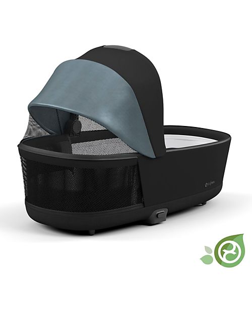 Cybex Navicella Priam o e-Priam Lux  - Onyx Black - Comoda e Spaziosa! - Collezione Conscious Tessuto Realizzato con 21 Bottoglie di Plastica Riciclate Carrozzine e Navicelle
