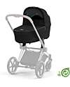 Cybex Navicella Priam o e-Priam Lux  - Onyx Black - Comoda e Spaziosa! - Collezione Conscious Tessuto Realizzato con 21 Bottoglie di Plastica Riciclate Carrozzine e Navicelle