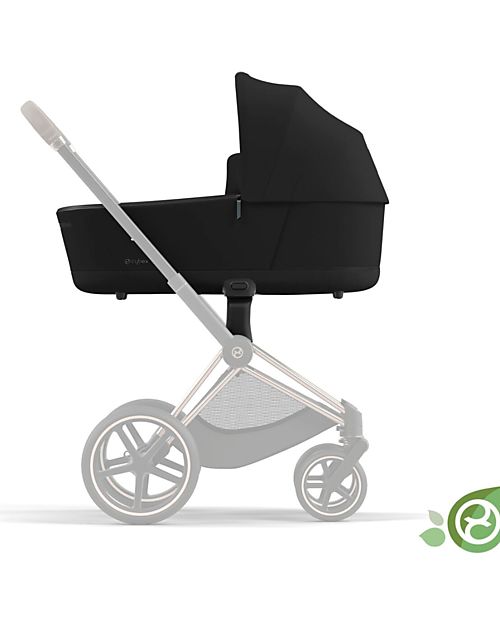 Cybex Navicella Priam o e-Priam Lux  - Onyx Black - Comoda e Spaziosa! - Collezione Conscious Tessuto Realizzato con 21 Bottoglie di Plastica Riciclate Carrozzine e Navicelle