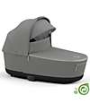 Cybex Navicella Priam o e-Priam Lux  - Pearl Grey  - Comoda e Spaziosa! - Collezione Conscious Tessuto Realizzato con 21 Bottoglie di Plastica Riciclate Carrozzine e Navicelle