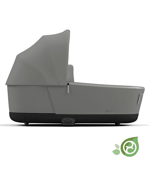 Cybex Navicella Priam o e-Priam Lux  - Pearl Grey  - Comoda e Spaziosa! - Collezione Conscious Tessuto Realizzato con 21 Bottoglie di Plastica Riciclate Carrozzine e Navicelle