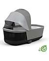 Cybex Navicella Priam o e-Priam Lux  - Pearl Grey  - Comoda e Spaziosa! - Collezione Conscious Tessuto Realizzato con 21 Bottoglie di Plastica Riciclate Carrozzine e Navicelle