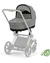 Cybex Navicella Priam o e-Priam Lux  - Pearl Grey  - Comoda e Spaziosa! - Collezione Conscious Tessuto Realizzato con 21 Bottoglie di Plastica Riciclate Carrozzine e Navicelle