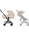 Cybex Passeggino 2 in 1 Coya con Navicella - Cozy Beige - Telaio Matt Black - dalla Nascita ai 4 anni Passeggini Leggeri