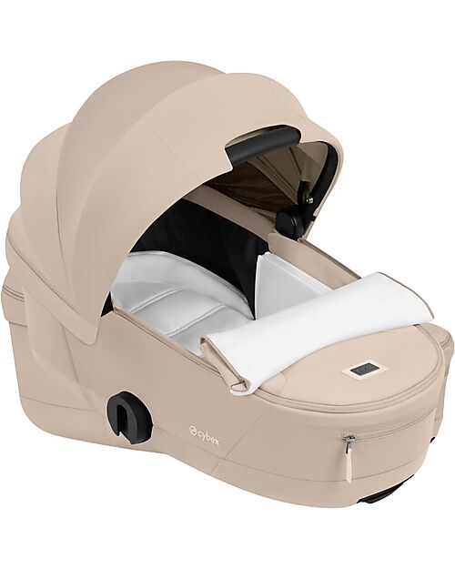 Cybex Passeggino 2 in 1 Coya con Navicella - Cozy Beige - Telaio Matt Black - dalla Nascita ai 4 anni Passeggini Leggeri