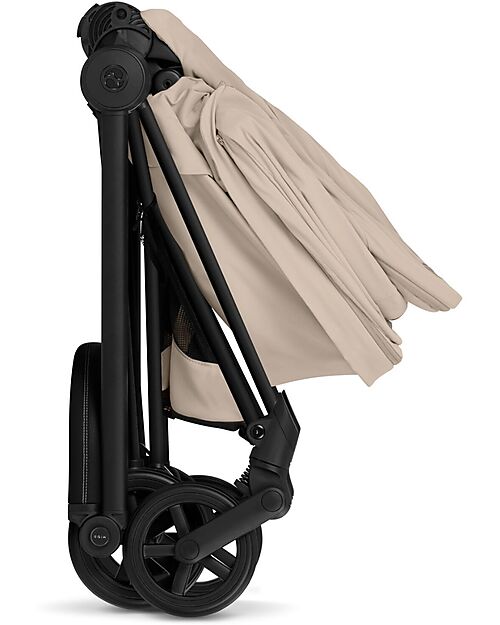 Cybex Passeggino 2 in 1 Coya con Navicella - Cozy Beige - Telaio Matt Black - dalla Nascita ai 4 anni Passeggini Leggeri