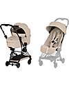 Cybex Passeggino 2 in 1 Coya con Navicella - Cozy Beige - Telaio Matt Black - dalla Nascita ai 4 anni Passeggini Leggeri