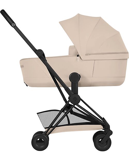 Cybex Passeggino 2 in 1 Coya con Navicella - Cozy Beige - Telaio Matt Black - dalla Nascita ai 4 anni Passeggini Leggeri
