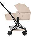 Cybex Passeggino 2 in 1 Coya con Navicella - Cozy Beige - Telaio Matt Black - dalla Nascita ai 4 anni Passeggini Leggeri
