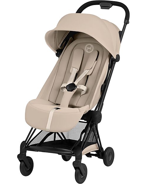 Cybex Passeggino 2 in 1 Coya con Navicella - Cozy Beige - Telaio Matt Black - dalla Nascita ai 4 anni Passeggini Leggeri
