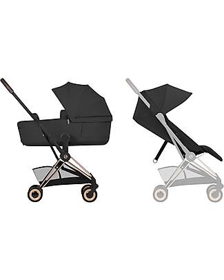 Cybex Passeggino 2 in 1 Coya con Navicella - Sepia Black - Tela io Rosegold - dalla Nascita ai 4 anni Passeggini Leggeri