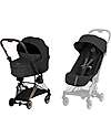 Cybex Passeggino 2 in 1 Coya con Navicella - Sepia Black - Tela io Rosegold - dalla Nascita ai 4 anni Passeggini Leggeri