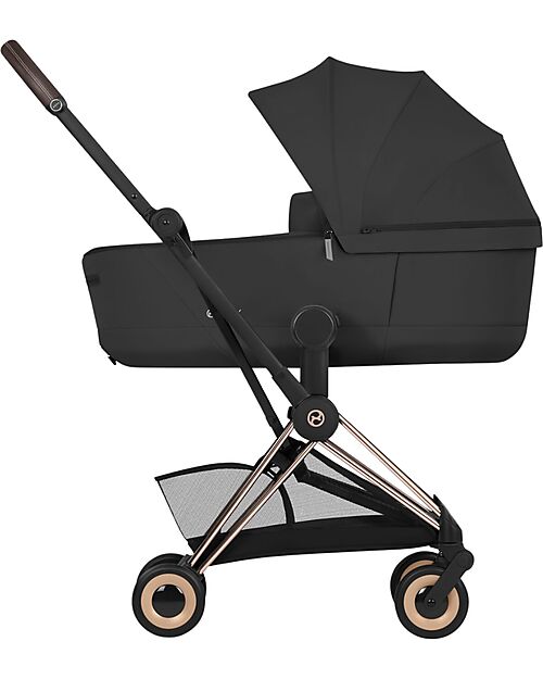 Cybex Passeggino 2 in 1 Coya con Navicella - Sepia Black - Tela io Rosegold - dalla Nascita ai 4 anni Passeggini Leggeri