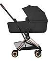 Cybex Passeggino 2 in 1 Coya con Navicella - Sepia Black - Tela io Rosegold - dalla Nascita ai 4 anni Passeggini Leggeri