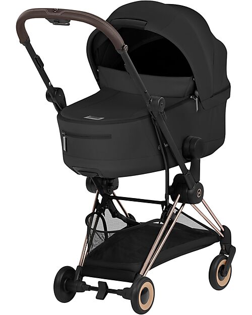 Cybex Passeggino 2 in 1 Coya con Navicella - Sepia Black - Tela io Rosegold - dalla Nascita ai 4 anni Passeggini Leggeri