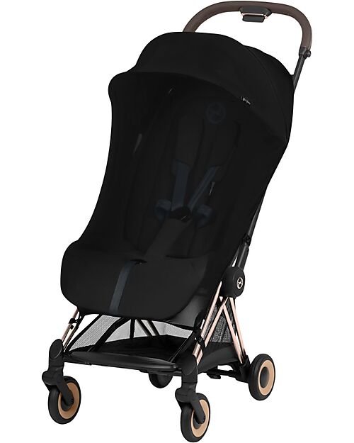 Cybex Passeggino 2 in 1 Coya con Navicella - Sepia Black - Tela io Rosegold - dalla Nascita ai 4 anni Passeggini Leggeri