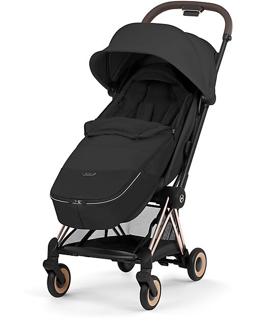 Cybex Passeggino 2 in 1 Coya con Navicella - Sepia Black - Tela io Rosegold - dalla Nascita ai 4 anni Passeggini Leggeri