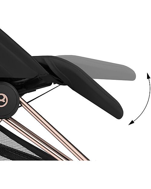 Cybex Passeggino 2 in 1 Coya con Navicella - Sepia Black - Tela io Rosegold - dalla Nascita ai 4 anni Passeggini Leggeri