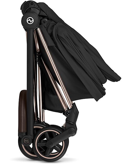 Cybex Passeggino 2 in 1 Coya con Navicella - Sepia Black - Tela io Rosegold - dalla Nascita ai 4 anni Passeggini Leggeri