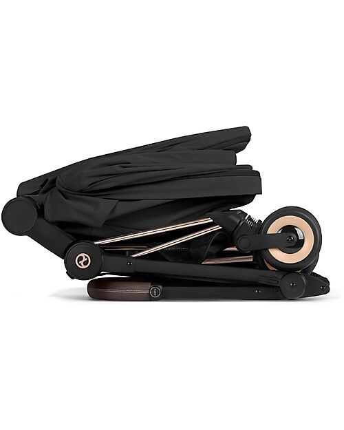 Cybex Passeggino 2 in 1 Coya con Navicella - Sepia Black - Tela io Rosegold - dalla Nascita ai 4 anni Passeggini Leggeri