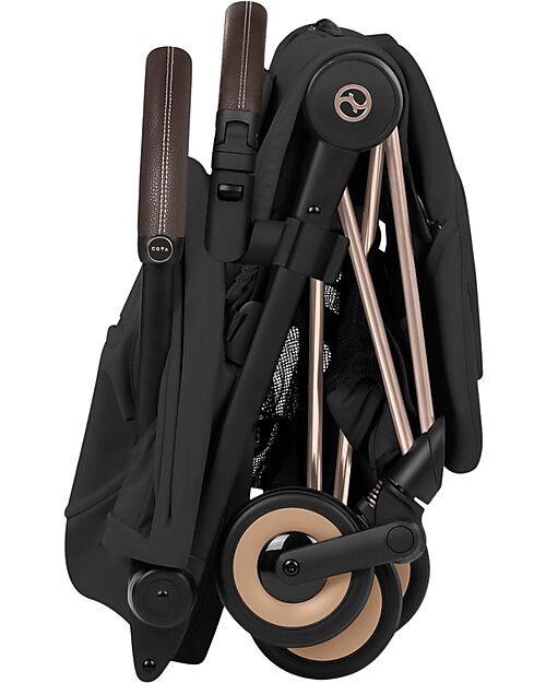 Cybex Passeggino 2 in 1 Coya con Navicella - Sepia Black - Tela io Rosegold - dalla Nascita ai 4 anni Passeggini Leggeri