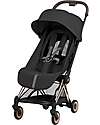 Cybex Passeggino 2 in 1 Coya con Navicella - Sepia Black - Tela io Rosegold - dalla Nascita ai 4 anni Passeggini Leggeri