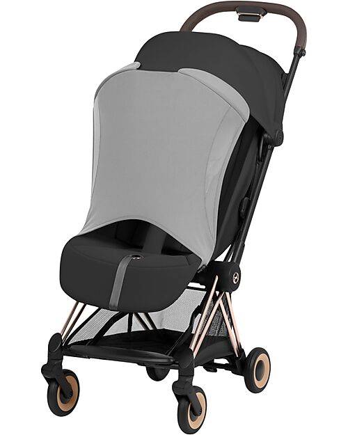 Cybex Passeggino 2 in 1 Coya con Navicella - Sepia Black - Tela io Rosegold - dalla Nascita ai 4 anni Passeggini Leggeri