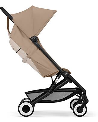 Cybex Passeggino Agis - Almond Beige - Telaio Nero - dai 6 mesi ai 4 anni - Compatibile con il Bagaglio a Mano Passeggini Leggeri