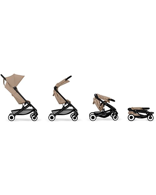Cybex Passeggino Agis - Almond Beige - Telaio Nero - dai 6 mesi ai 4 anni - Compatibile con il Bagaglio a Mano Passeggini Leggeri