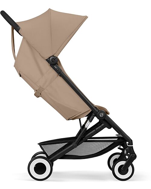 Cybex Passeggino Agis - Almond Beige - Telaio Nero - dai 6 mesi ai 4 anni - Compatibile con il Bagaglio a Mano Passeggini Leggeri