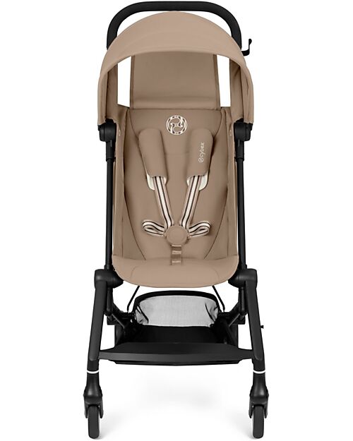 Cybex Passeggino Agis - Almond Beige - Telaio Nero - dai 6 mesi ai 4 anni - Compatibile con il Bagaglio a Mano Passeggini Leggeri