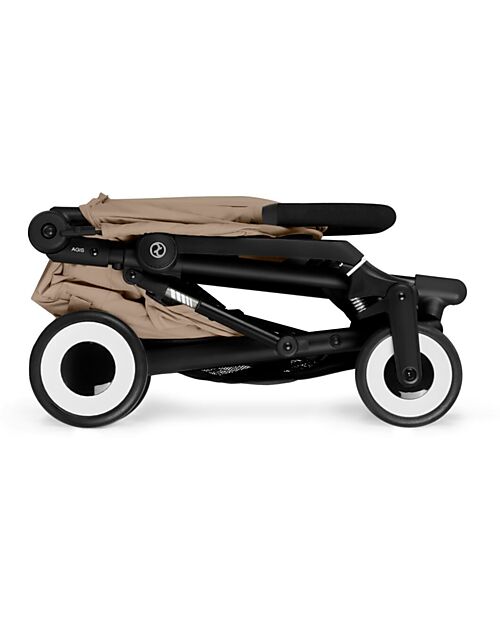 Cybex Passeggino Agis - Almond Beige - Telaio Nero - dai 6 mesi ai 4 anni - Compatibile con il Bagaglio a Mano Passeggini Leggeri