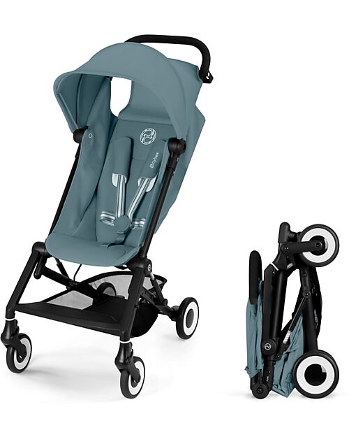 Cybex Passeggino Agis - Stormy Blue - Telaio Nero - dai 6 mesi ai 4 anni - Compatibile con il Bagaglio a Mano Passeggini Leggeri