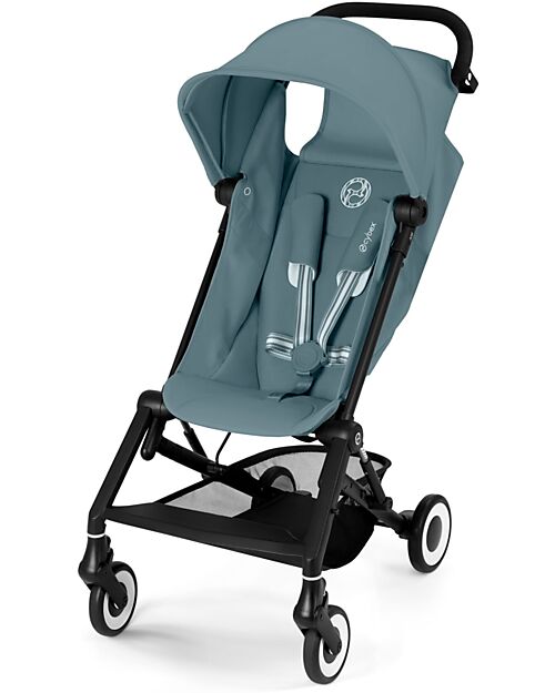 Cybex Passeggino Agis - Stormy Blue - Telaio Nero - dai 6 mesi ai 4 anni - Compatibile con il Bagaglio a Mano Passeggini Leggeri