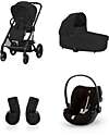 Cybex Passeggino Balios S Lux - Moon Black + Navicella S Lux + Adattatore + Seggiolino Auto Cloud G i-Size Plus  Passeggini Trio e Duo