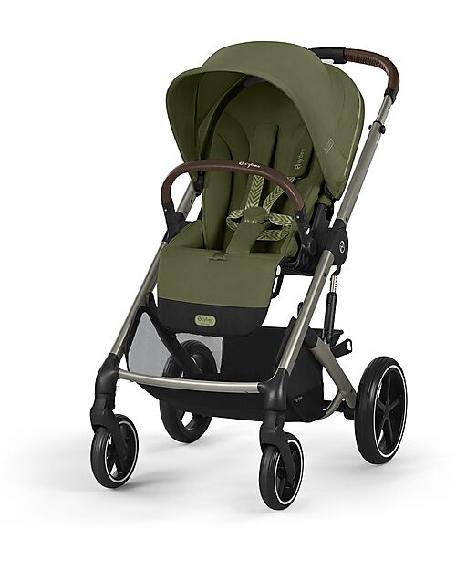 Cybex Passeggino Balios S Lux - Moss Green/Khaki - Telaio Tortora - dalla Nascita ai 4 anni Passeggini Classici