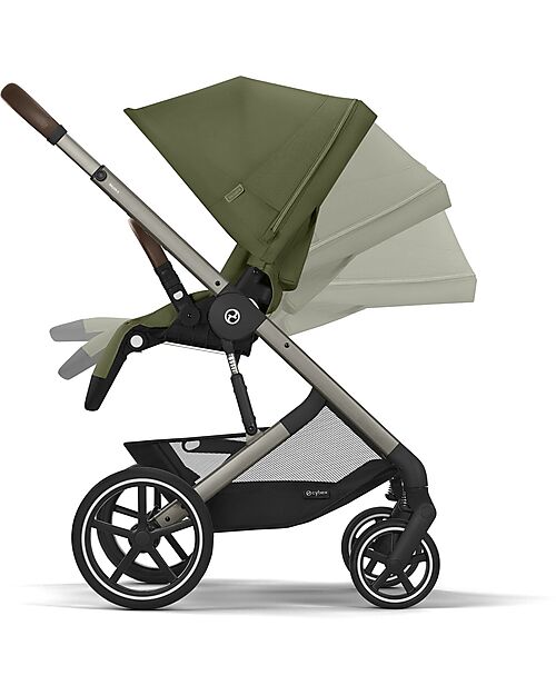 Cybex Passeggino Balios S Lux - Moss Green/Khaki - Telaio Tortora - dalla Nascita ai 4 anni Passeggini Classici