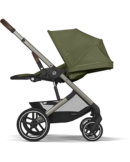 Cybex Passeggino Balios S Lux - Moss Green/Khaki - Telaio Tortora - dalla Nascita ai 4 anni Passeggini Classici