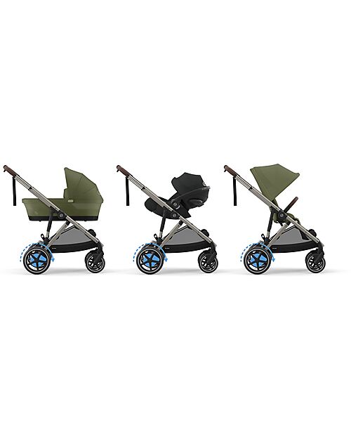 Cybex Passeggino Balios S Lux - Moss Green/Khaki - Telaio Tortora - dalla Nascita ai 4 anni Passeggini Classici