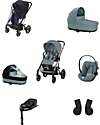 Cybex Passeggino Balios S Lux  - Stormy Blue + Navicella S Lux + Parapioggia per Passeggino + Telo Parapioggia per Navicella + Adattatore + Seggiolino Auto Cloud G i-Size Plus + Base G Passeggini Trio e Duo