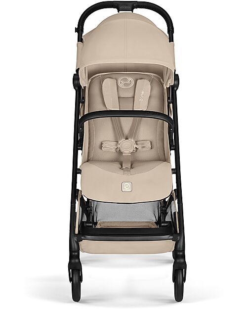 Cybex Passeggino Beezy - Almond Beige - Telaio Nero - Il più Compatto Passeggini Leggeri