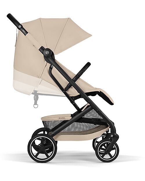 Cybex Passeggino Beezy - Almond Beige - Telaio Nero - Il più Compatto Passeggini Leggeri