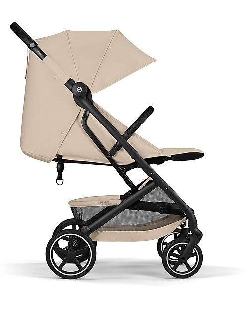 Cybex Passeggino Beezy - Almond Beige - Telaio Nero - Il più Compatto Passeggini Leggeri