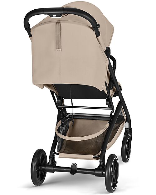 Cybex Passeggino Beezy - Almond Beige - Telaio Nero - Il più Compatto Passeggini Leggeri