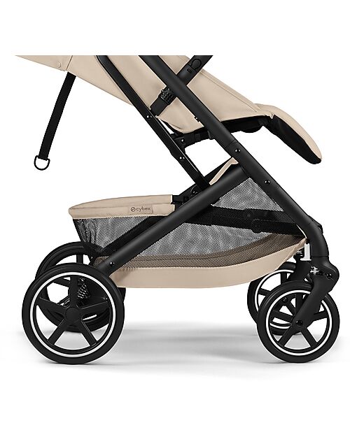 Cybex Passeggino Beezy - Almond Beige - Telaio Nero - Il più Compatto Passeggini Leggeri